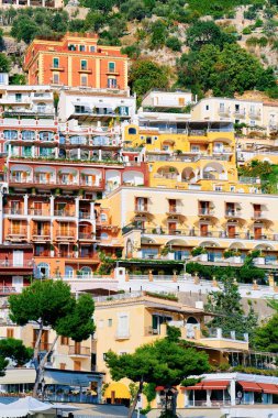 Positano kasabasında villa evleri ile Citiscape
