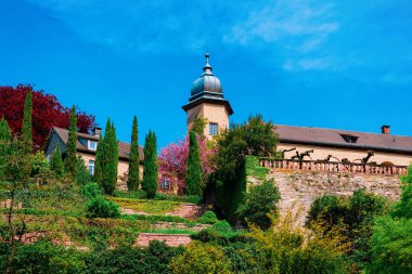 Almanya'da Baden Baden kale kulesi ile Cityscape