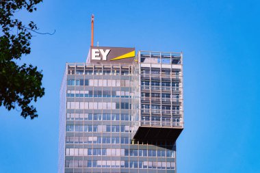 EY Ernst Young Glass Business office building in Vienna clipart
