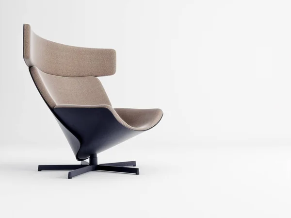 Cadeira Almora Isolada Branco Bom Para Apresentações Interiores Móveis — Fotografia de Stock