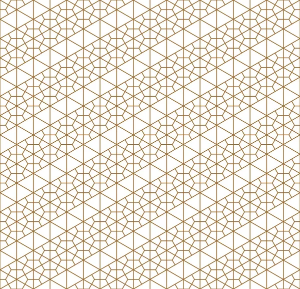 Sorunsuz geleneksel Japon geometrik süs. Altın renkli çizgiler.