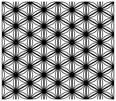 Sorunsuz Japon arka planı ve desen siyah siluet