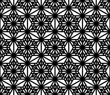 Seamless modeli üzerinde süs Kumiko.Black renkli çizgiler dayalı..