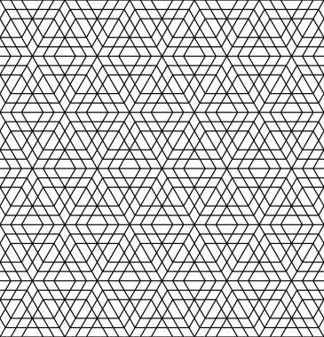 Siyah beyaz sorunsuz Arapça geometrik süsleme.