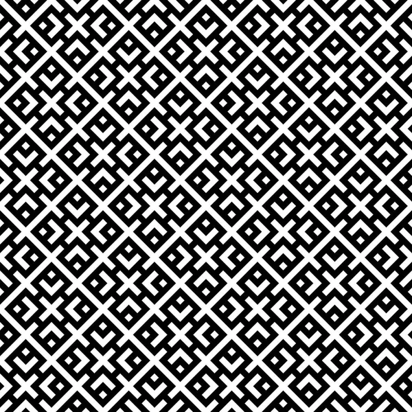 Pola geometris sederhana tak berjahit dalam warna hitam dan putih - Stok Vektor