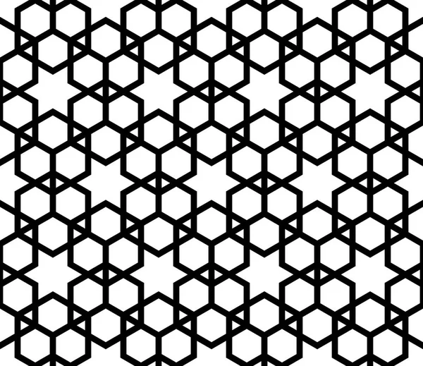 Altı köşeli yıldız ve altıgen yanarak bahislerin doğru ile Dikişsiz basit geometrik desen. — Stok Vektör