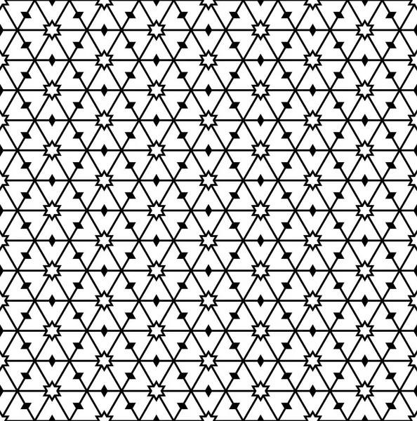 Бесшовный геометрический узор в черно-белых геометрических линиях — стоковый вектор