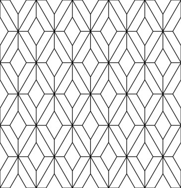 Seamless Japon modeli shoji kumiko siyah beyaz.