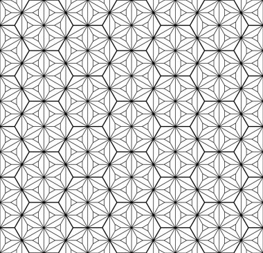 Sorunsuz geleneksel Japon geometrik süs. Siyah ve beyaz.