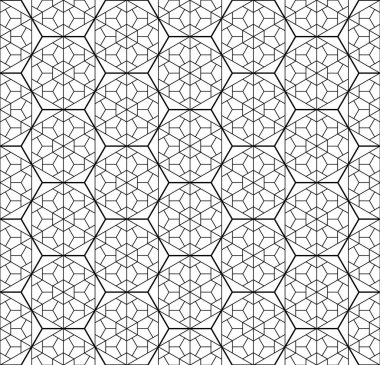 Sorunsuz geleneksel Japon geometrik süs. Siyah ve beyaz.