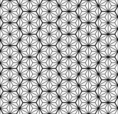 Sorunsuz geleneksel Japon geometrik süs. Siyah ve beyaz.