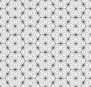 Sorunsuz geleneksel Japon geometrik süs. Siyah ve beyaz.