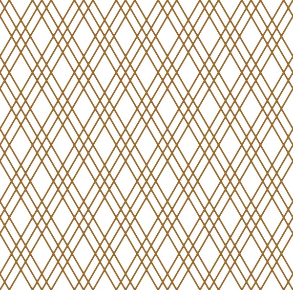 Seamless japanese pattern shoji kumiko in light brown color.ROUNED corners. — Stock Vector