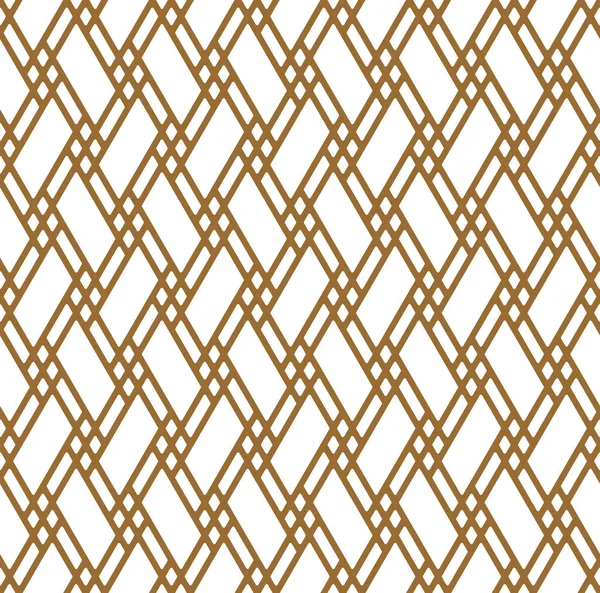 Seamless japanese pattern shoji kumiko in light brown color.ROUNED corners. — Stock Vector