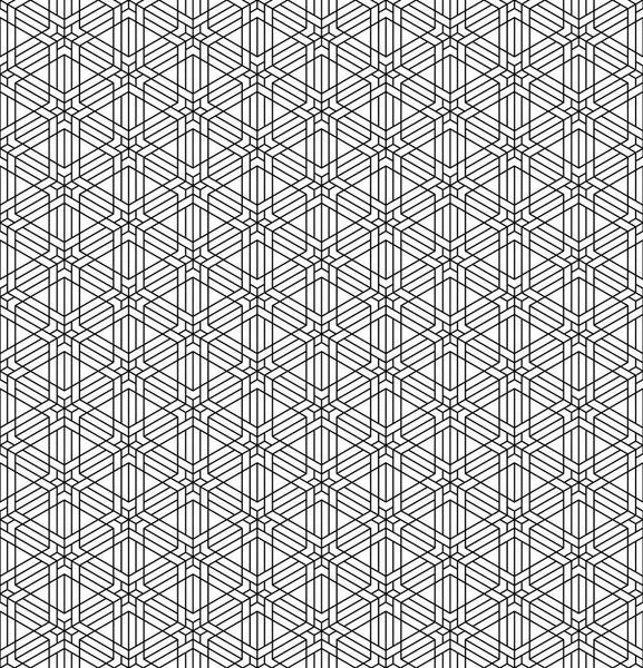 Sömlös abstrakt mönster baserat på japanska prydnad Kumiko.Black och vit. — Stock vektor