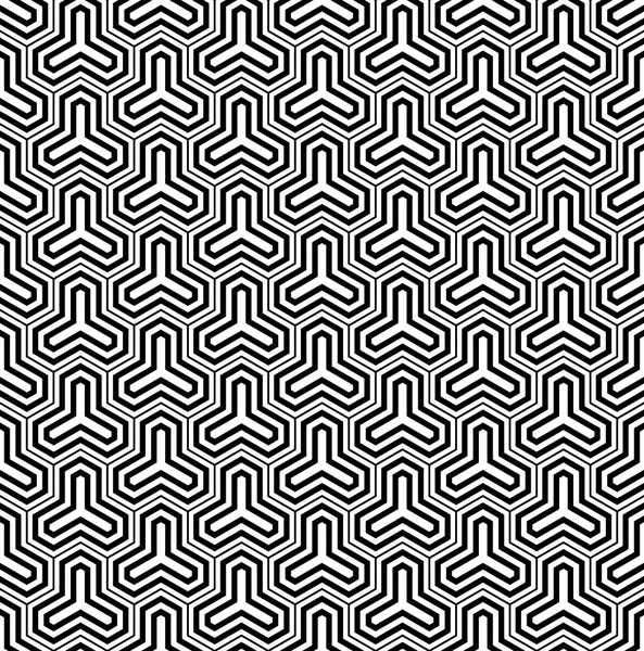 Siyah beyaz geometrik çizgiler kesintisiz geometrik desen — Stok Vektör