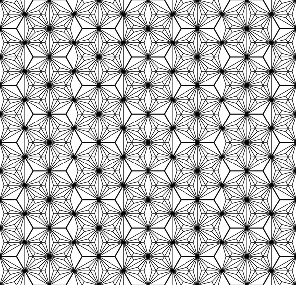 无缝的传统日本几何装饰。黑色和白色. — 图库矢量图片