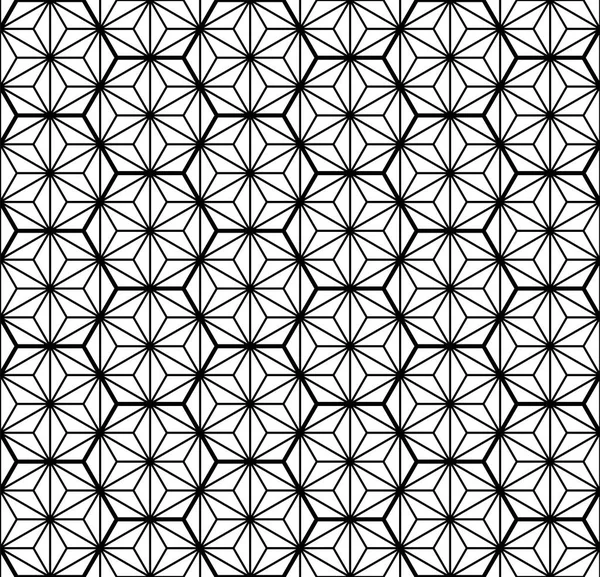 Bezproblémové tradiční japonské geometrický ornament. Černá a bílá. — Stockový vektor