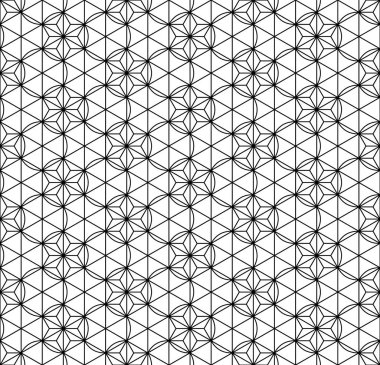 Kumiko.Black ve beyaz sorunsuz geleneksel Japon süsleme.