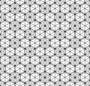 Kumiko.Black ve beyaz sorunsuz geleneksel Japon süsleme.