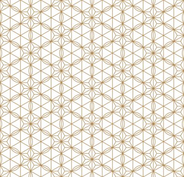Sorunsuz geleneksel Japon Kumiko.Golden renkli çizgiler süsleme.