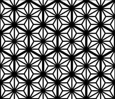 Seamles temel geometrik süsleme kumiko siyah beyaz