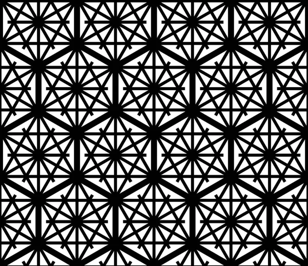Kumiko à base d'ornement géométrique Seamles en noir et blanc — Image vectorielle