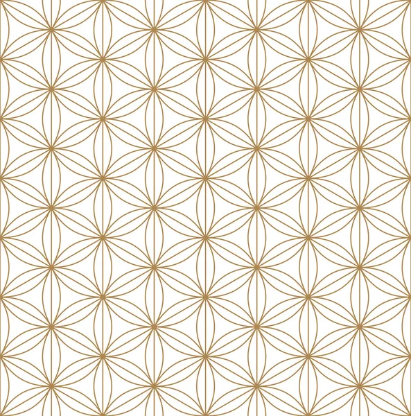Sömlös traditionella japanska ornament Kumiko.Golden färg linjer. — Stock vektor
