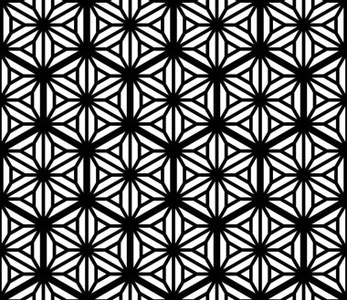Seamles temel geometrik süsleme kumiko siyah beyaz