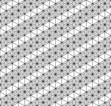 Sorunsuz geleneksel Japon geometrik süs. Siyah ve beyaz.