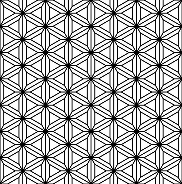Pola mulus berdasarkan ornamen geometris Jepang Kumiko . - Stok Vektor