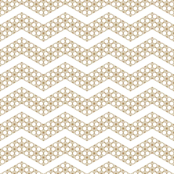 Motif sans couture basé sur l'ornement japonais Kumiko.Golden couleur. — Image vectorielle