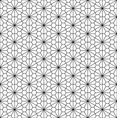 Kumiko.Black ve beyaz sorunsuz geleneksel Japon süsleme.