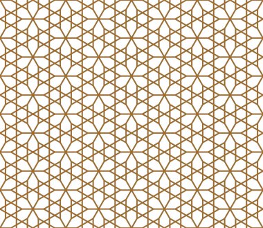 Seamless modeli Japon geometrik süsleme dayalı. Altın renkli çizgiler.