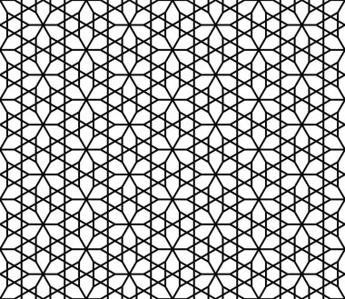 Seamless modeli Japon geometrik süsleme dayalı. Siyah ve beyaz.