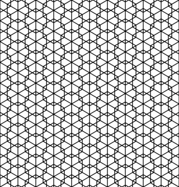 Seamless Japon modeli shoji kumiko siyah beyaz.