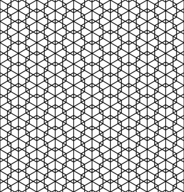 Seamless Japon modeli shoji kumiko siyah beyaz.