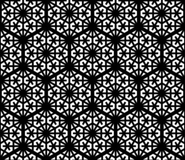 Seamles temel geometrik süsleme kumiko siyah beyaz