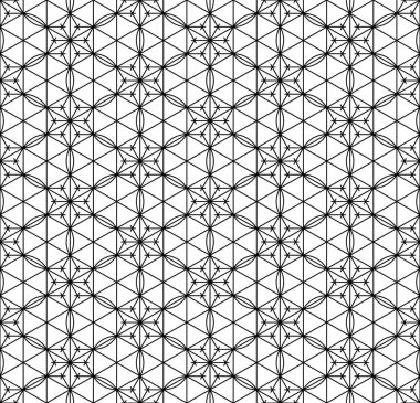Seamless modeli Japon geometrik süsleme dayalı. Siyah ve beyaz.