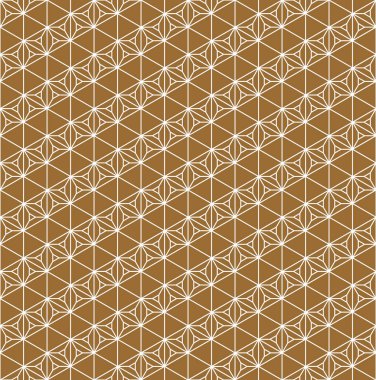 Sorunsuz geleneksel Japon süs. Altın rengi arka plan. Beyaz çizgiler.