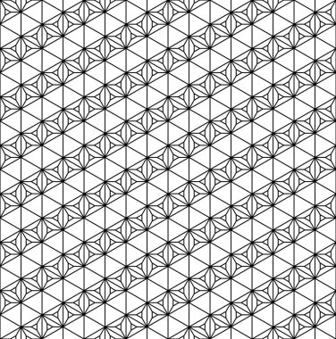 Sorunsuz geleneksel Japon geometrik süs. Siyah ve beyaz.