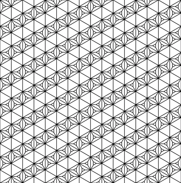 Απρόσκοπτη παραδοσιακά ιαπωνικά γεωμετρικό κόσμημα. Μαύρο και άσπρο. — Διανυσματικό Αρχείο