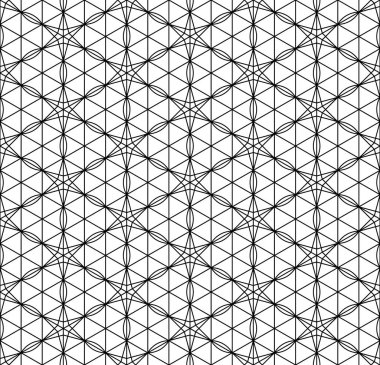 Seamless modeli Japon geometrik süsleme dayalı. Siyah ve beyaz.
