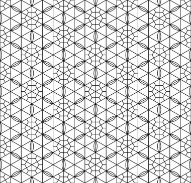 Seamless modeli Japon geometrik süsleme dayalı. Siyah ve beyaz.