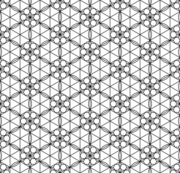 Zökkenőmentes minta alapján a japán geometriai dísze. Fekete-fehér. — Stock Vector