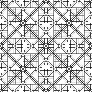 Sorunsuz geleneksel Japon geometrik süs. Siyah ve beyaz.