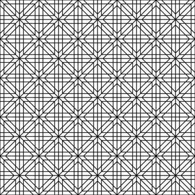Sorunsuz geleneksel Japon geometrik süs. Siyah ve beyaz.