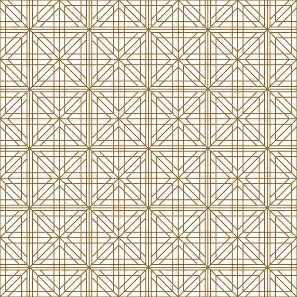 Sömlös traditionella japanska geometriska prydnad. Gyllene färg linjer. — Stock vektor