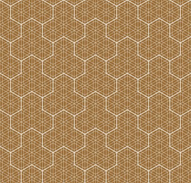 Sorunsuz geleneksel Japon süs. Altın rengi arka plan. Beyaz çizgiler.