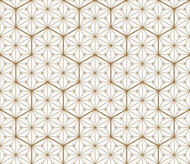Sorunsuz geleneksel Japon geometrik süs. Altın renkli çizgiler.